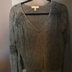 Anthropology green blouse